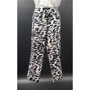 New York & Co, 7th Ave Pants Slim/Straight Crop in leopard print sz 14 Mob Wife